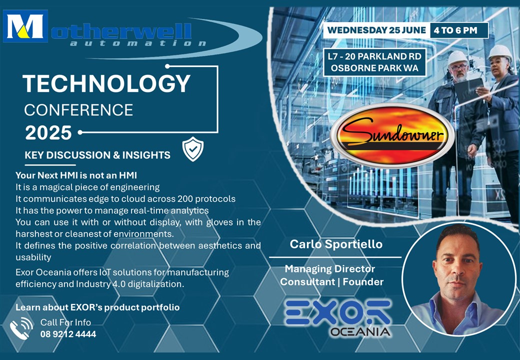 Motherwell Automation Industry Event ~ EXOR Oceania Sundowner 25 June 2025 4pm-6pm
