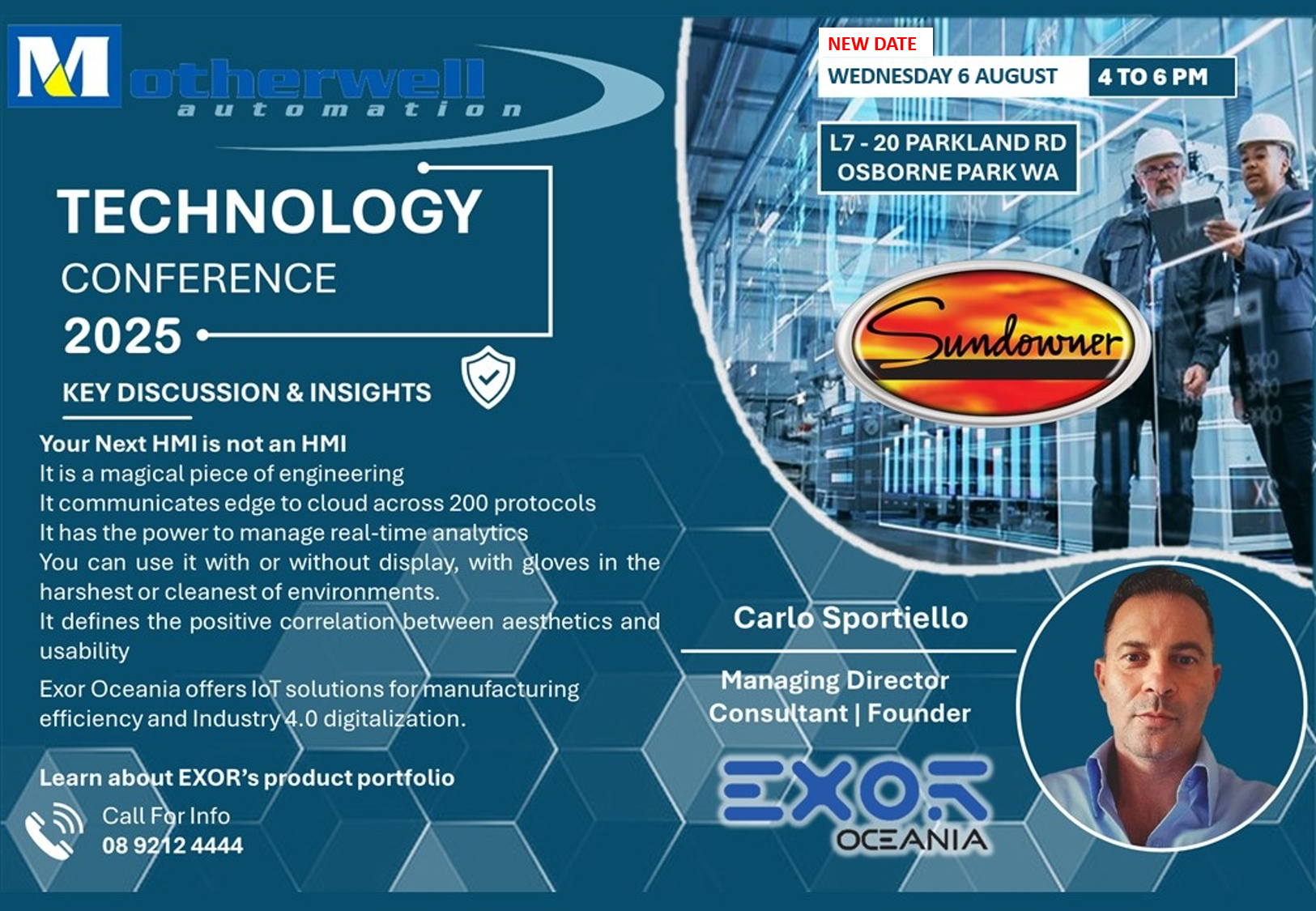 Motherwell Automation Industry Event ~ EXOR Oceania Sundowner 6 August 2025 4pm-6pm